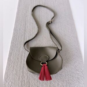 Olive Green Red Tassel Mini Bag